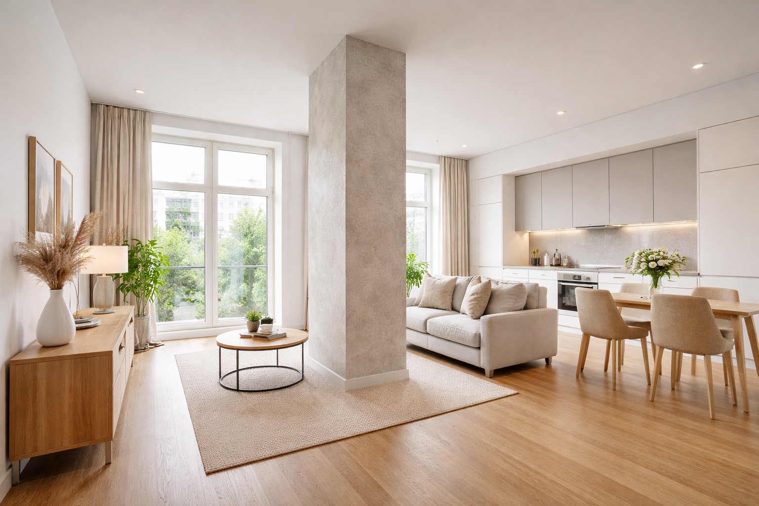 Güçlendirilmiş modern yapı iç mekanı